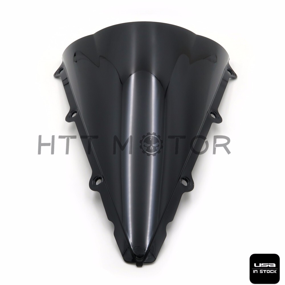 Black Dual Bubble Windshield Fit For YAMAHA YZF R1 YZFR1 2002-2003