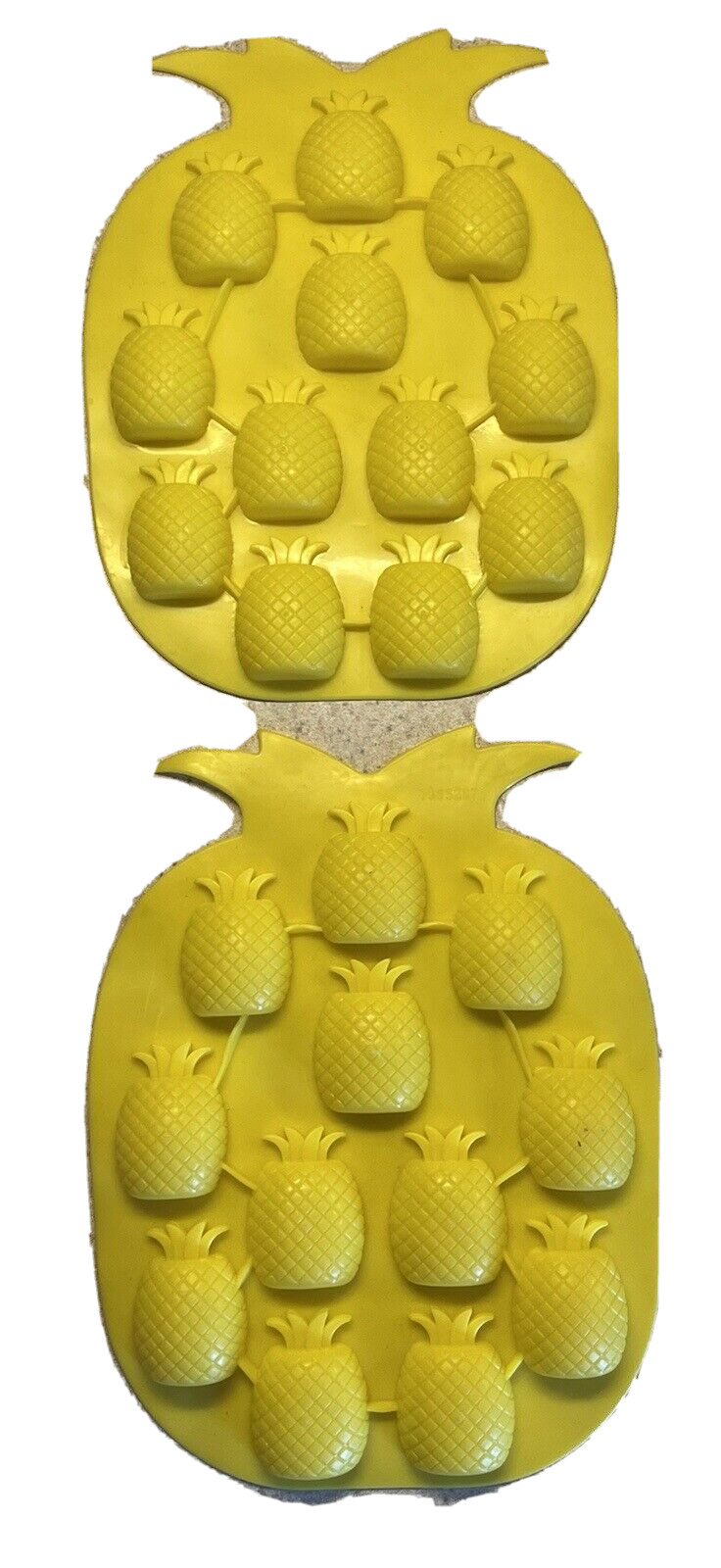 Jello Mold Pineapple Shape Silicone Set of Two  Ice Candy Makes 12 Each Luau