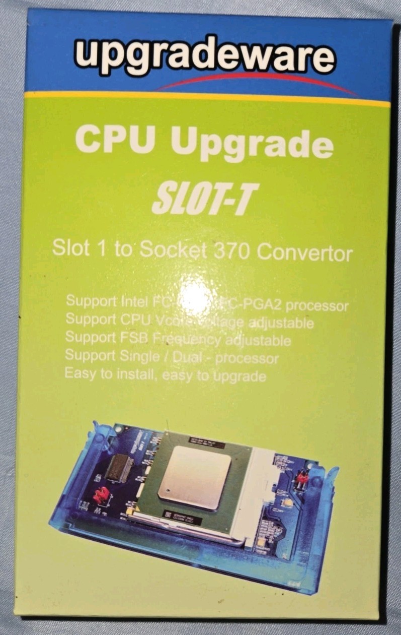 Upgradeware SLOT-T  Slot1 To Socket 370 Adapter - Original Owner Tested