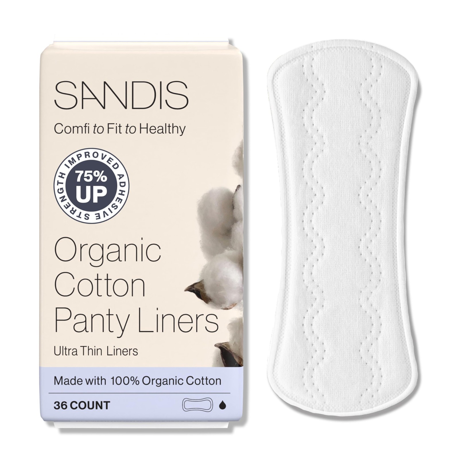 Premium 100% Organic Panty Liners - Chemical Free Cotton Ultra Thin Liner for...