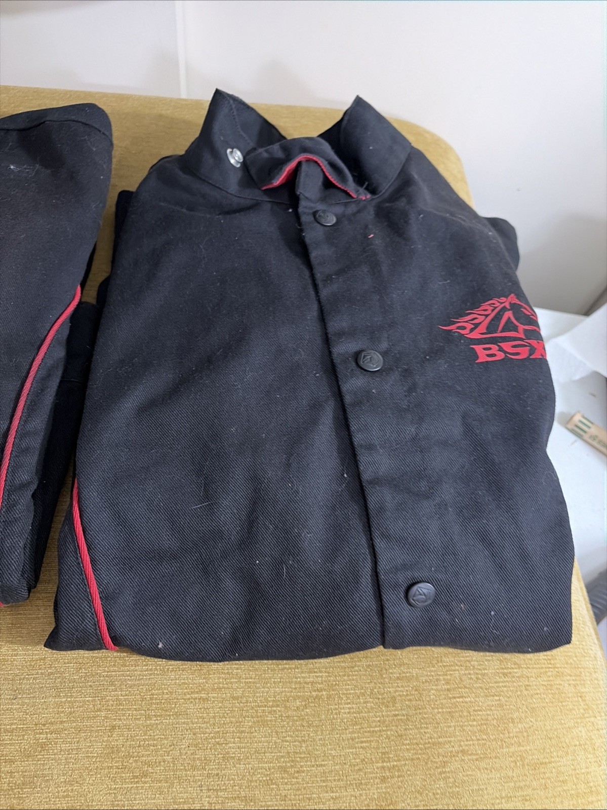 QTY 3 BSX Welding Jacket Size Medium Long Sleeve Black Button Up Flame Resistant
