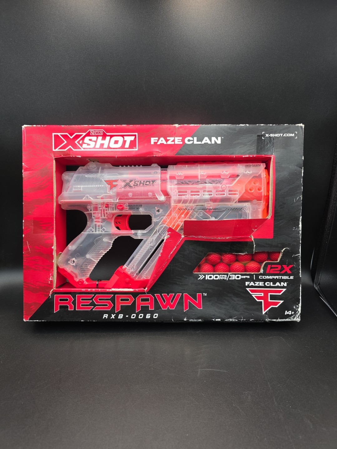 ZURU X-Shot Faze Clan RESPAWN RXB-0060 Red Foam Blaster Gun with 12 Ball FreeS&H