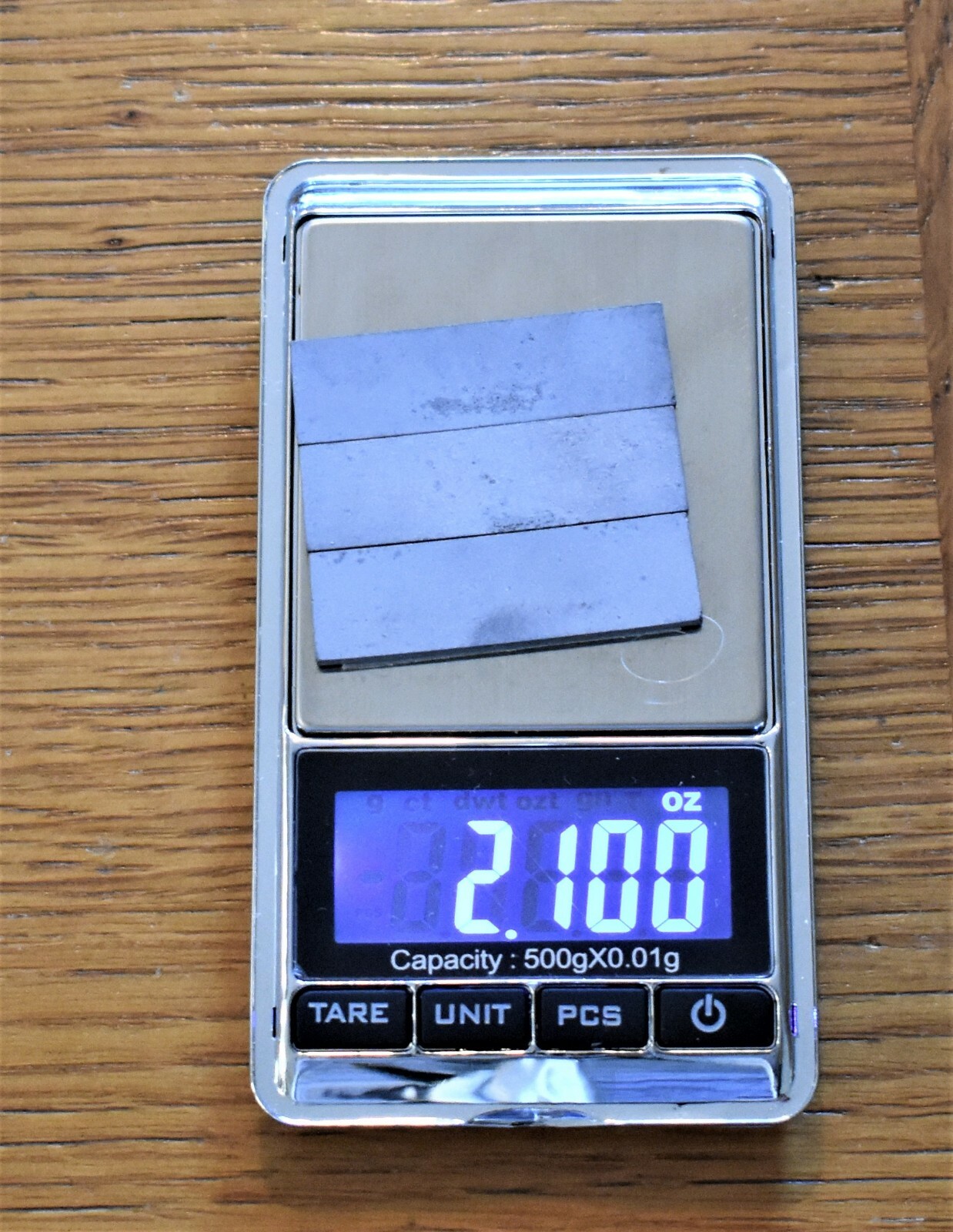Pinewood Derby 3 Stick On Tungsten plates full 2oz faster than Zinc Steel