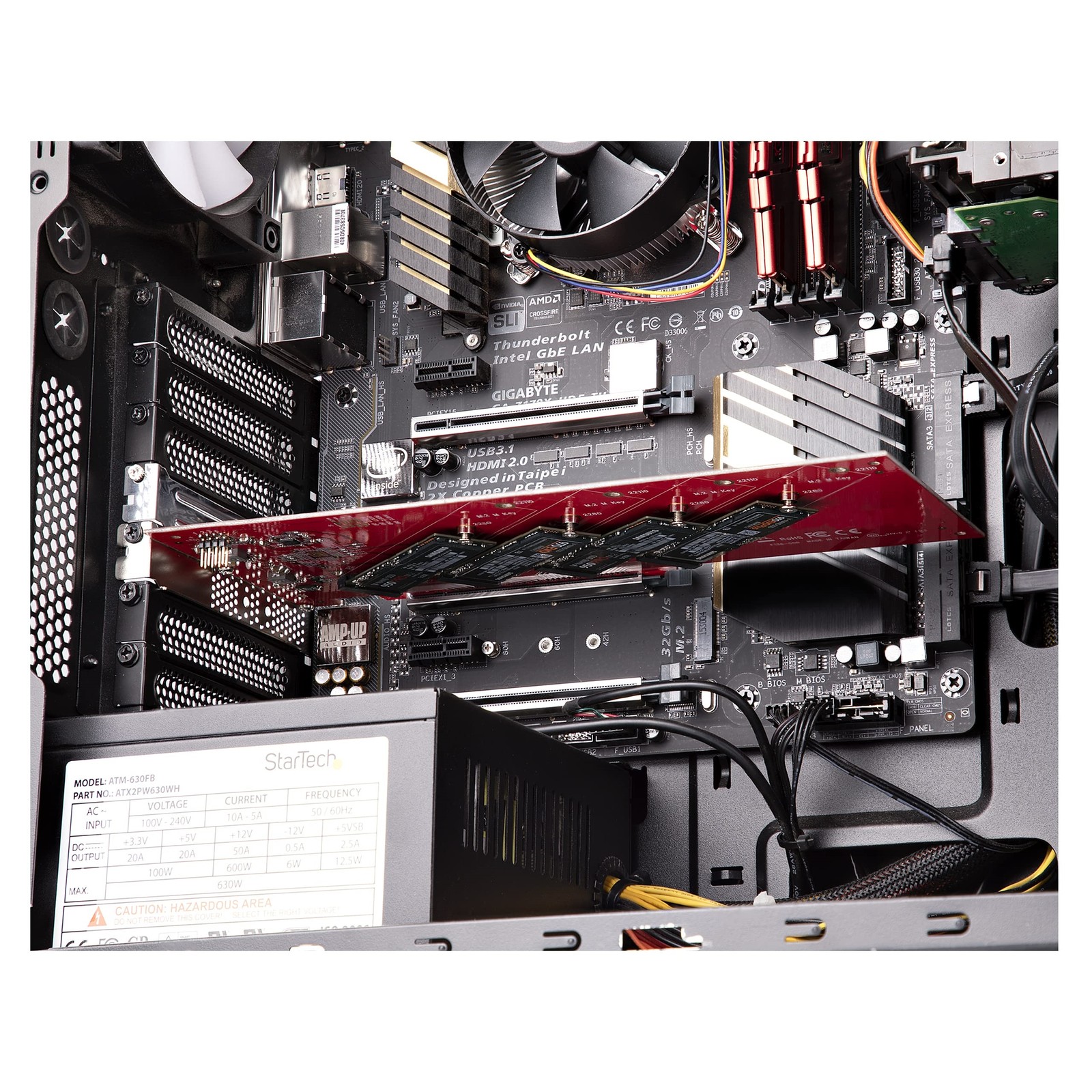StarTech Quad M.2 PCIe Adapter Card PCIex16 QUADM2PCIECARDB