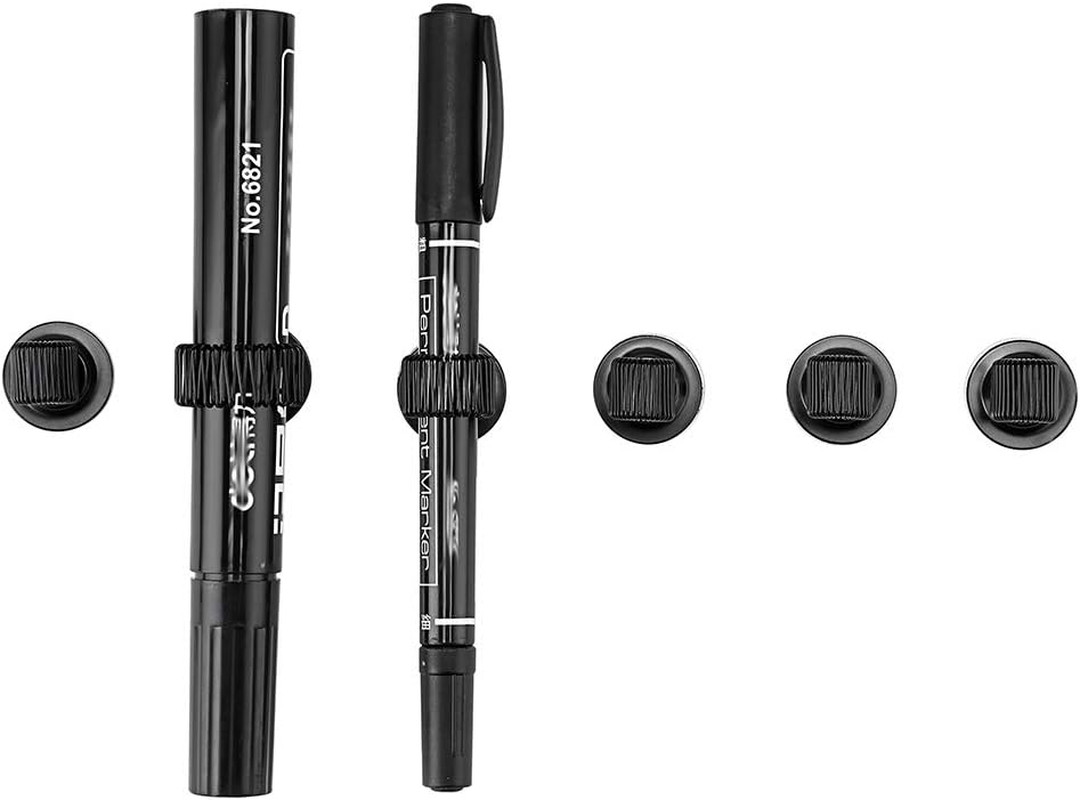 BTSKY 6 Pack Black Plating Pen Holder Clips- Self Adhesive Pen Pencil Holder