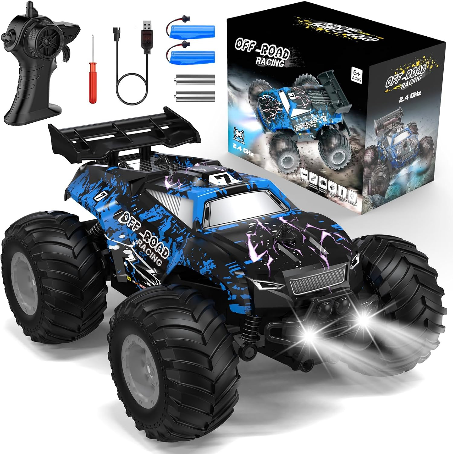 Remote Control Car, All-Terrain Remote Control Truck for Boys, Rechargeable Rc T