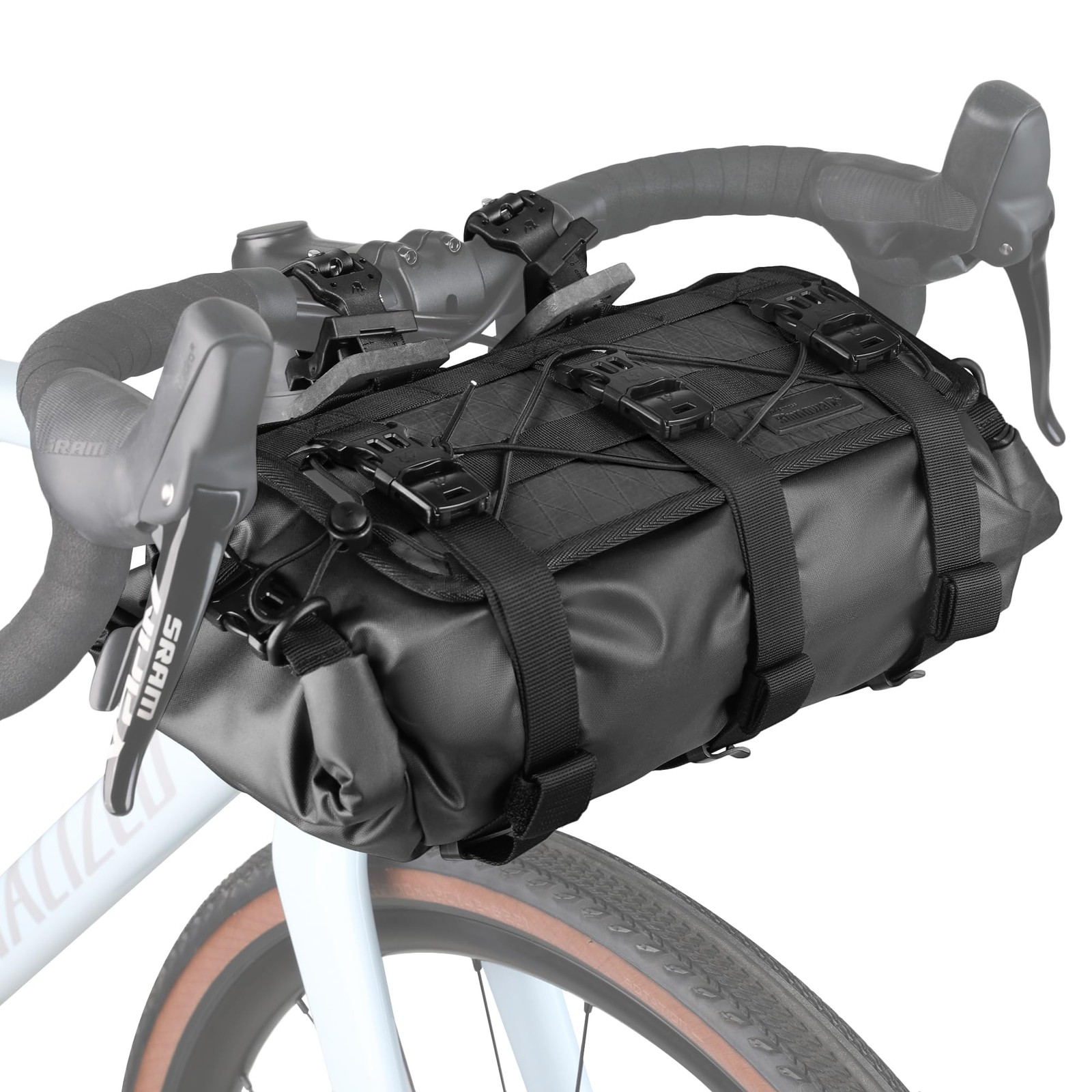 Bike Handlebar Bag Waterproof Bicycle Front Tube Bag Lightweight Roll Bag 8L~...