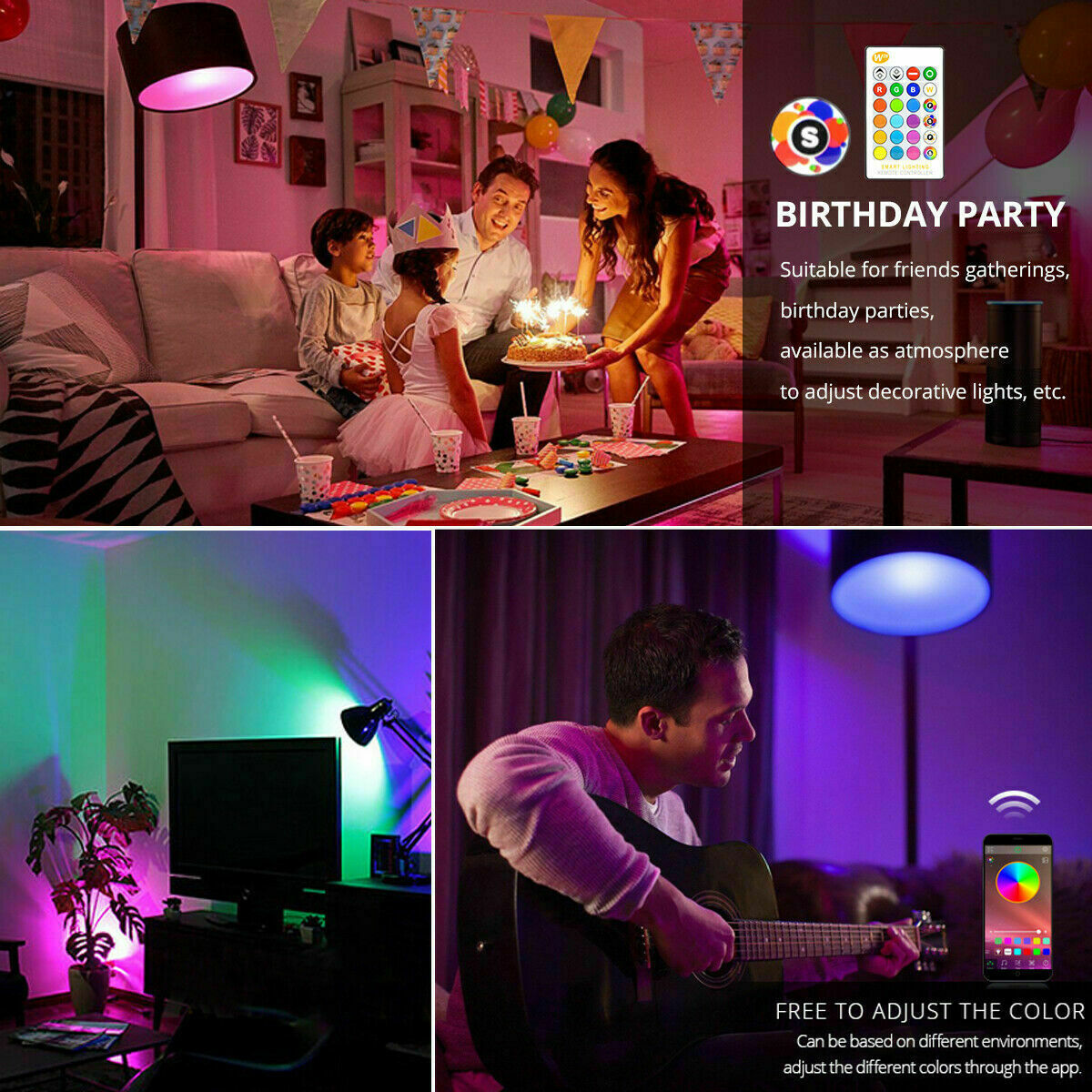 RGB RGBW LED Bulb Light 16 Color Changing E27 Lamp IR Remote Controller Dimmable