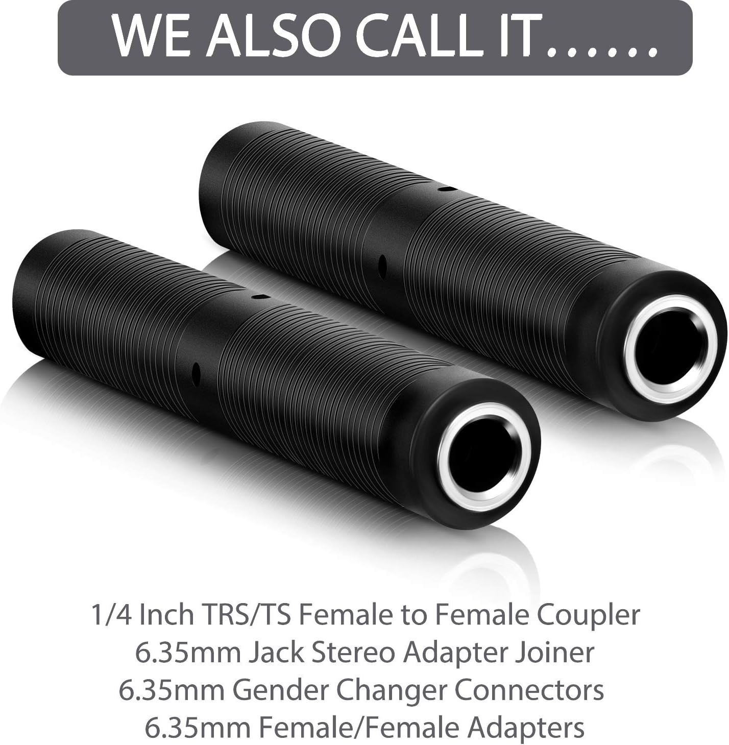 6 Pack 1/4 Inch Female to Female Coupler 6.35 Mm Trs/Ts Audio Connector, TRS Ste