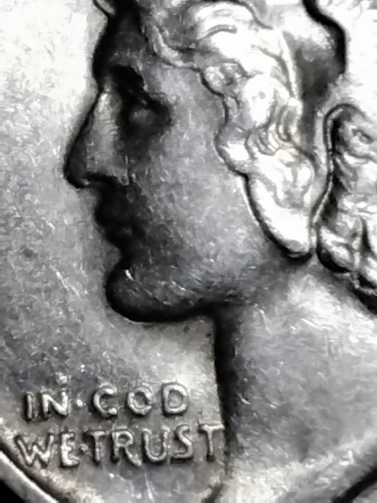 1944 S Mercury Dime Error "In Cod We Trust " Full Bands