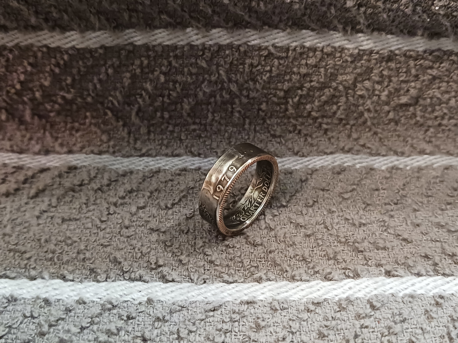 1979  Washington Quarters, Handmade Coin Ring, Size 8