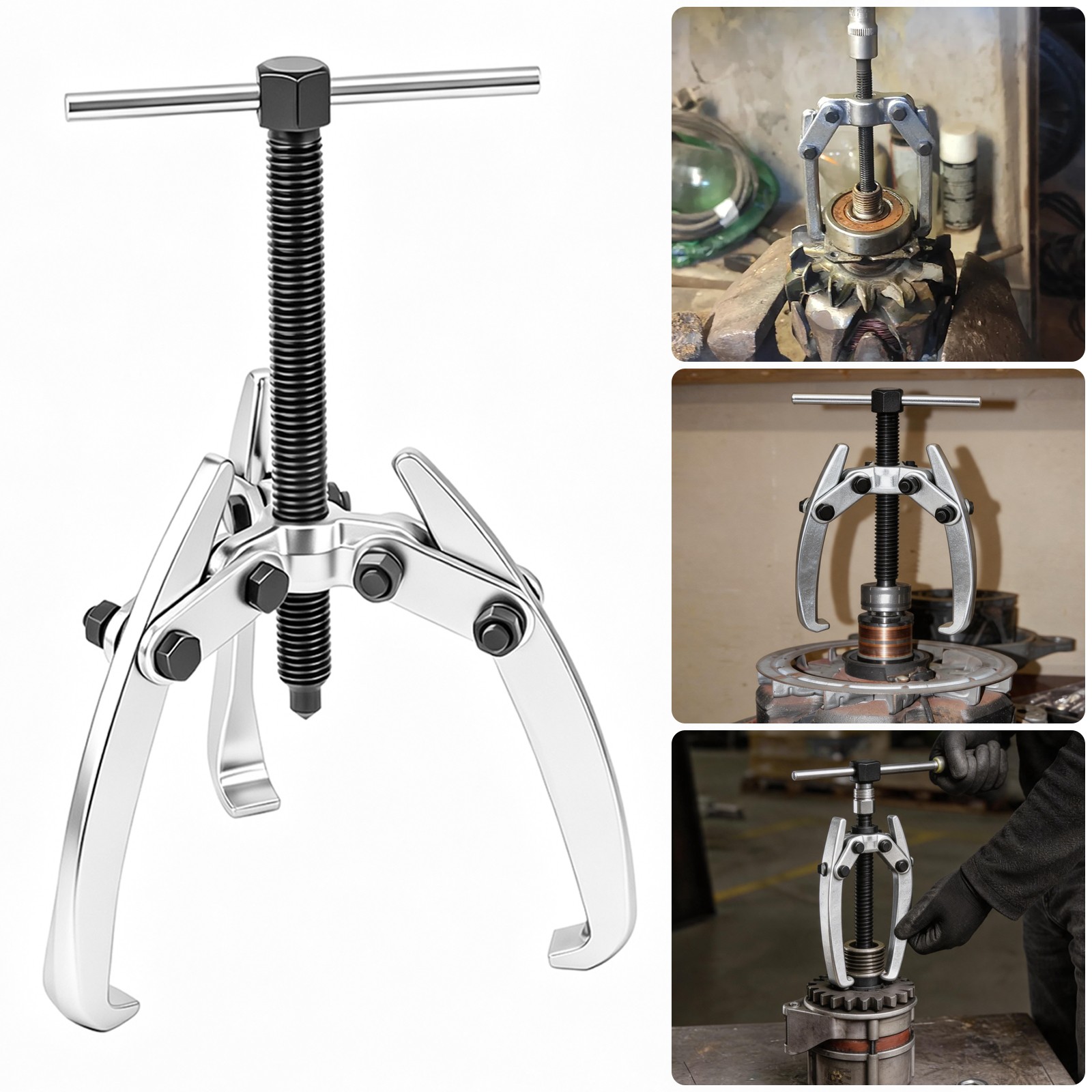 Heavy Duty 3-Jaw Gear Puller 3.1" Bearing Pulley Removal Tool for Vehicle Repair