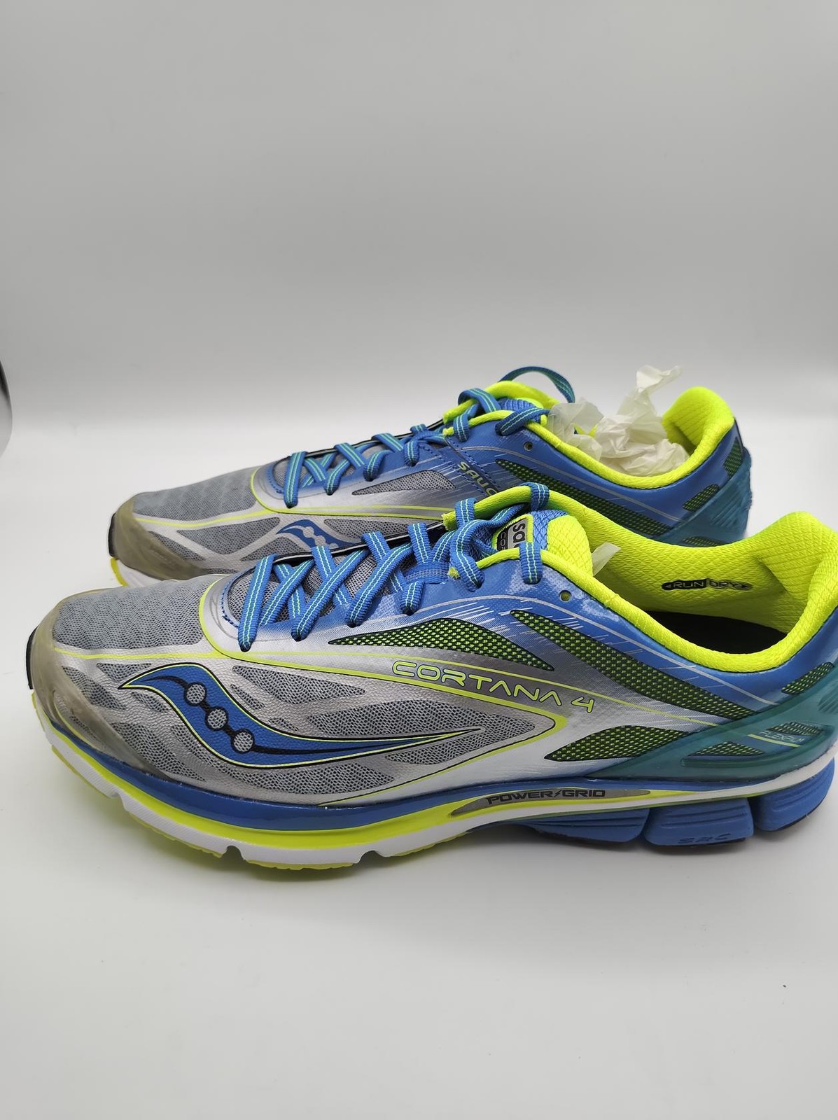 Saucony Men's Cortana 4 Running Shoe,Silver/Blue/Citron,11.5 M US