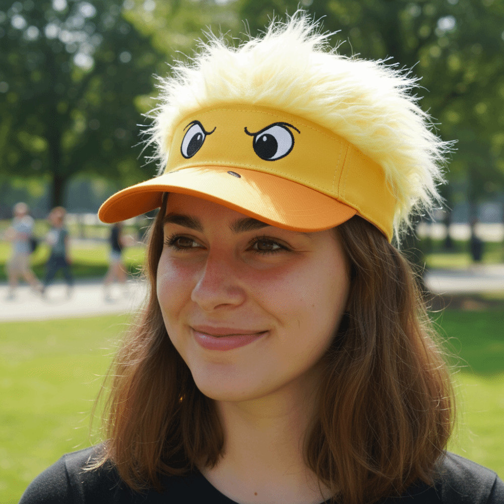 Lightweight Breathable Duckling Decorated Wig Cap Outdoor Travel Versatile Hat