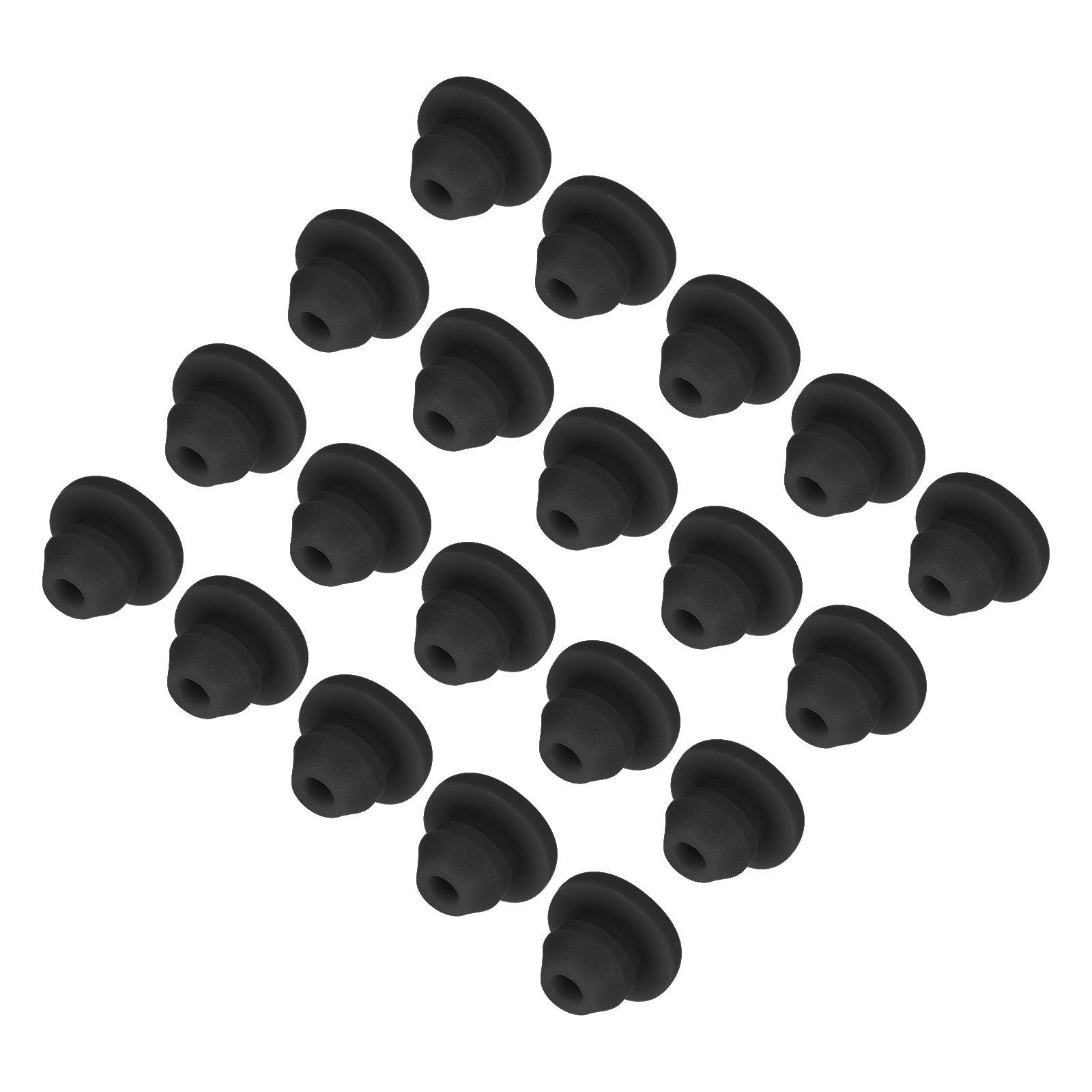 20pcs Silicone Snap in Locking Hole Plugs,4.5mm Narrow Groove 1.5mm Black