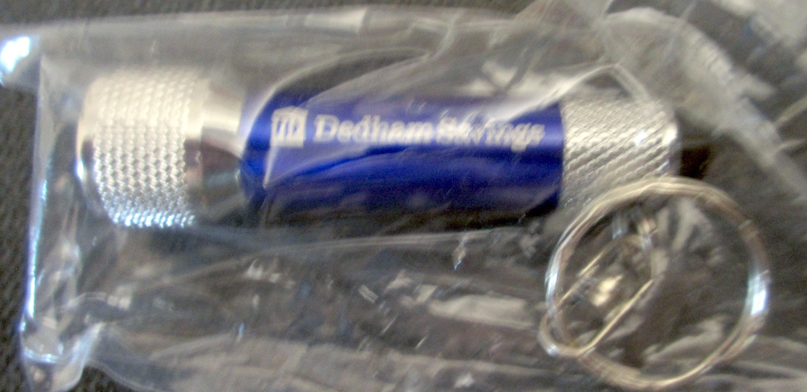 Dedham Savings Branded Blue Mini LED Keychain Flashlight - NEW     dxd