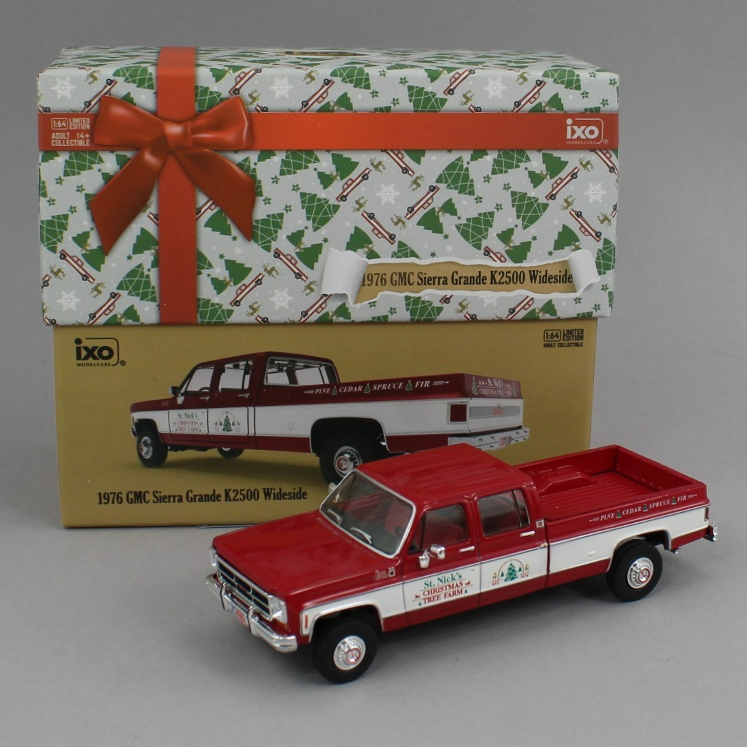1:64 IXO Models *RED & WHITE* 1976 GMC Sierra K2500 ST NICKS CHRISTMAS TREE FARM