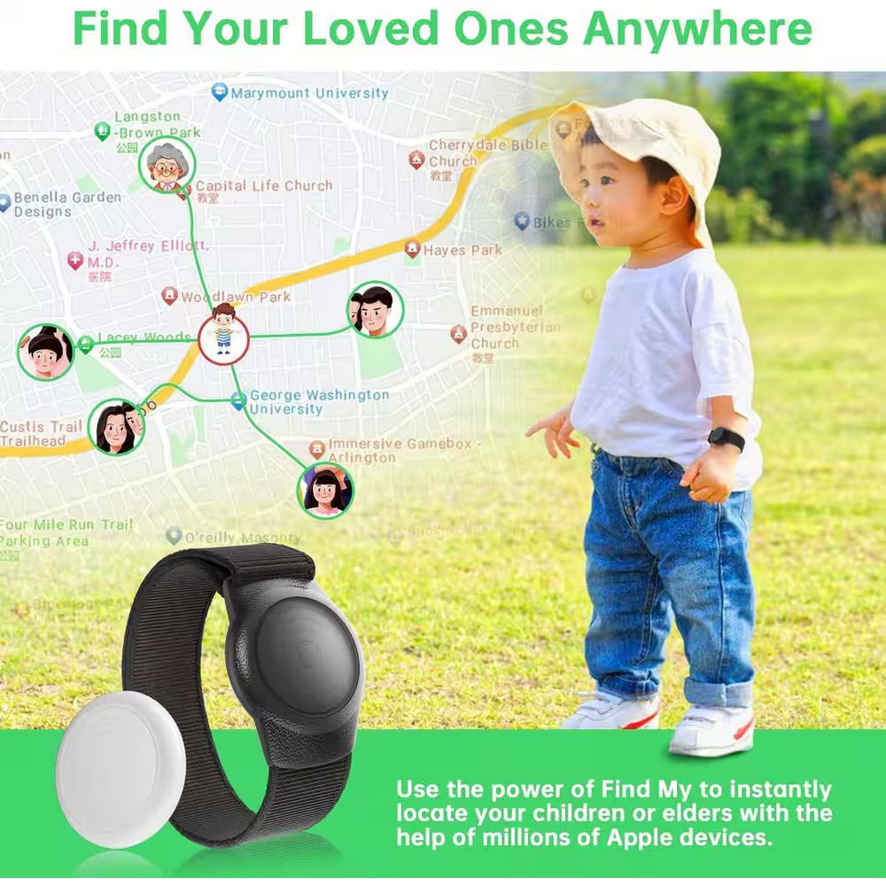 Waterproof GPS Tracker for Kids, Teens, Special Needs, and Elderly with Long Bat