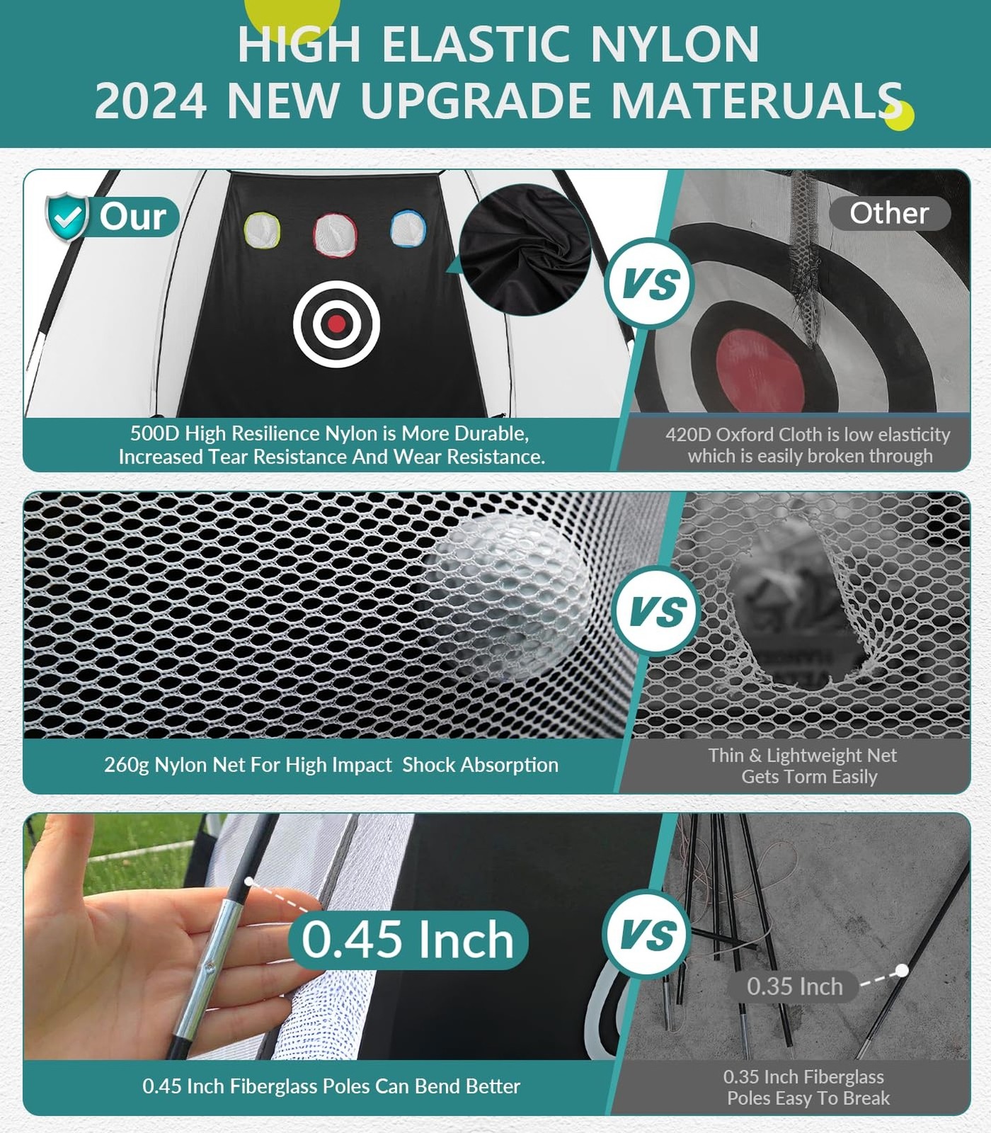 Golf Net: 10x7FT Golf Practice Net for Backyard Driving, Hitting Net with Tri...