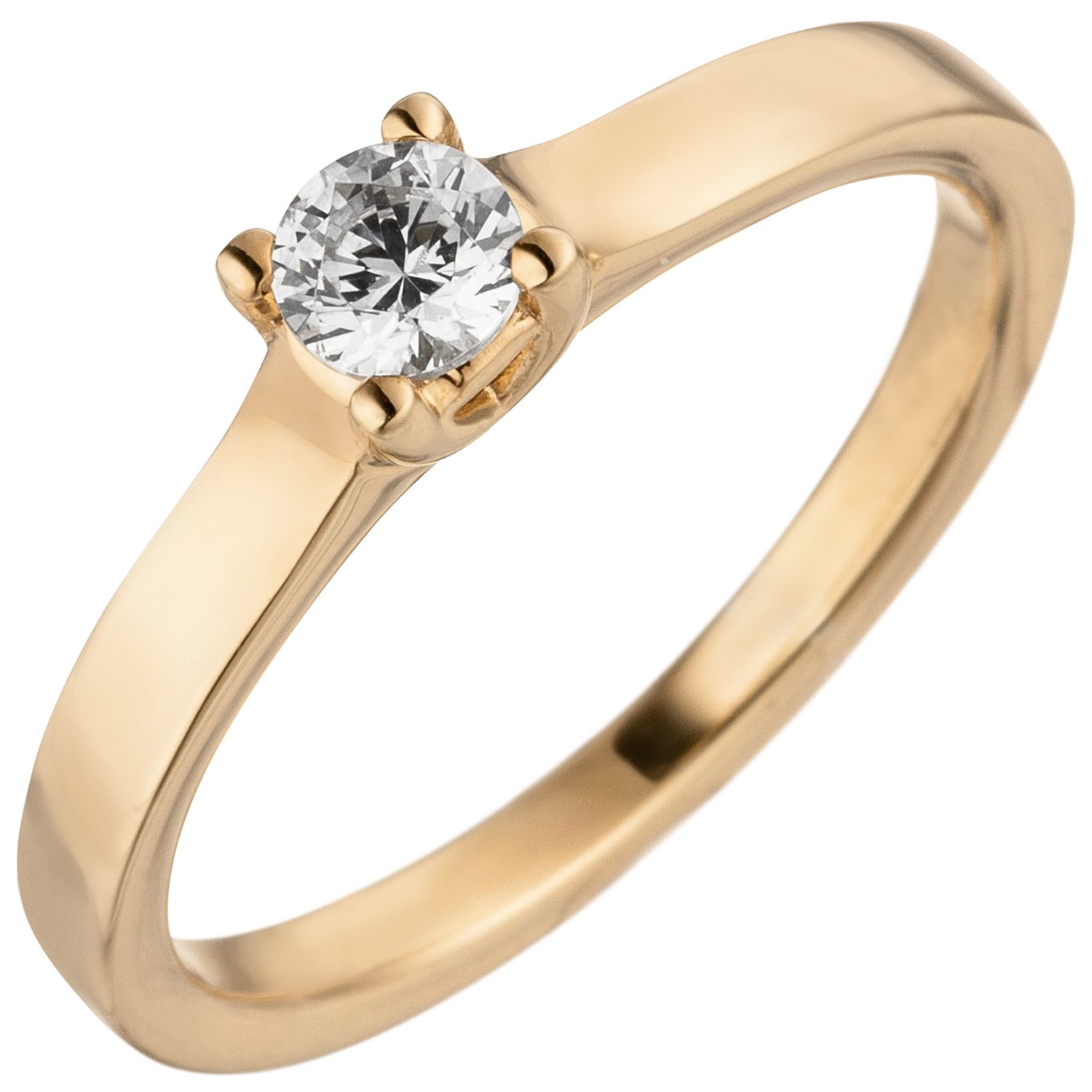 Jobo ladies' ring 585 gold rose gold 1 diamond brilliant 0.25 ct. diamond ring solitaire