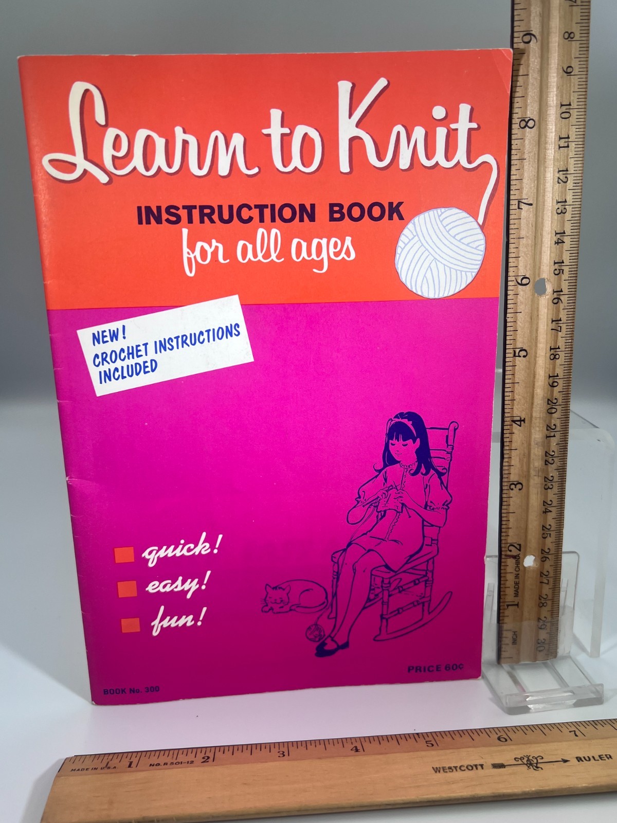 Vintage 1961 Learn to Knit & Crochet Book Lion Brand Yarn Co #300 Beginner Guide