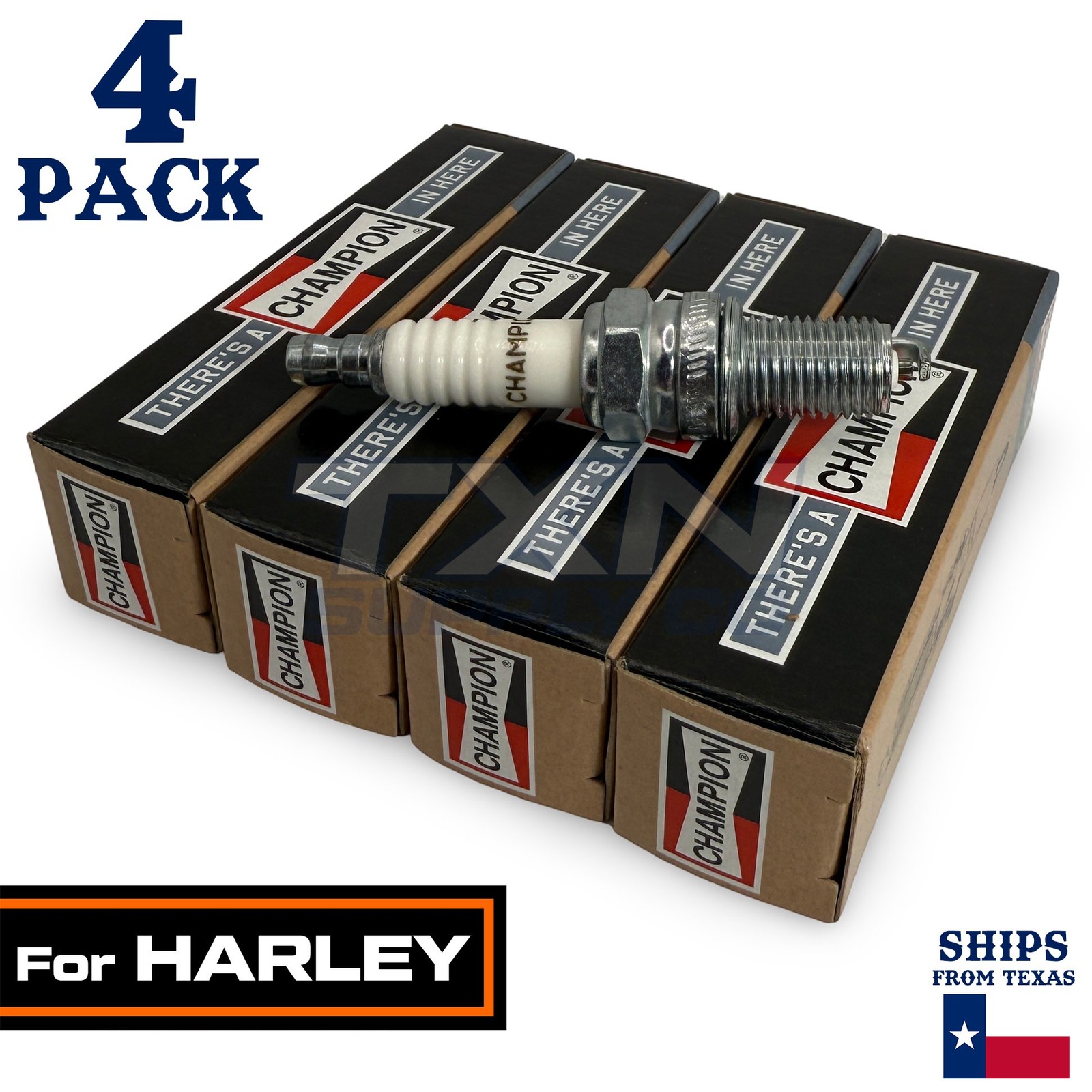 4 Pack Champion Spark Plug - For XLH 1200 Sportster Harley-Davidson