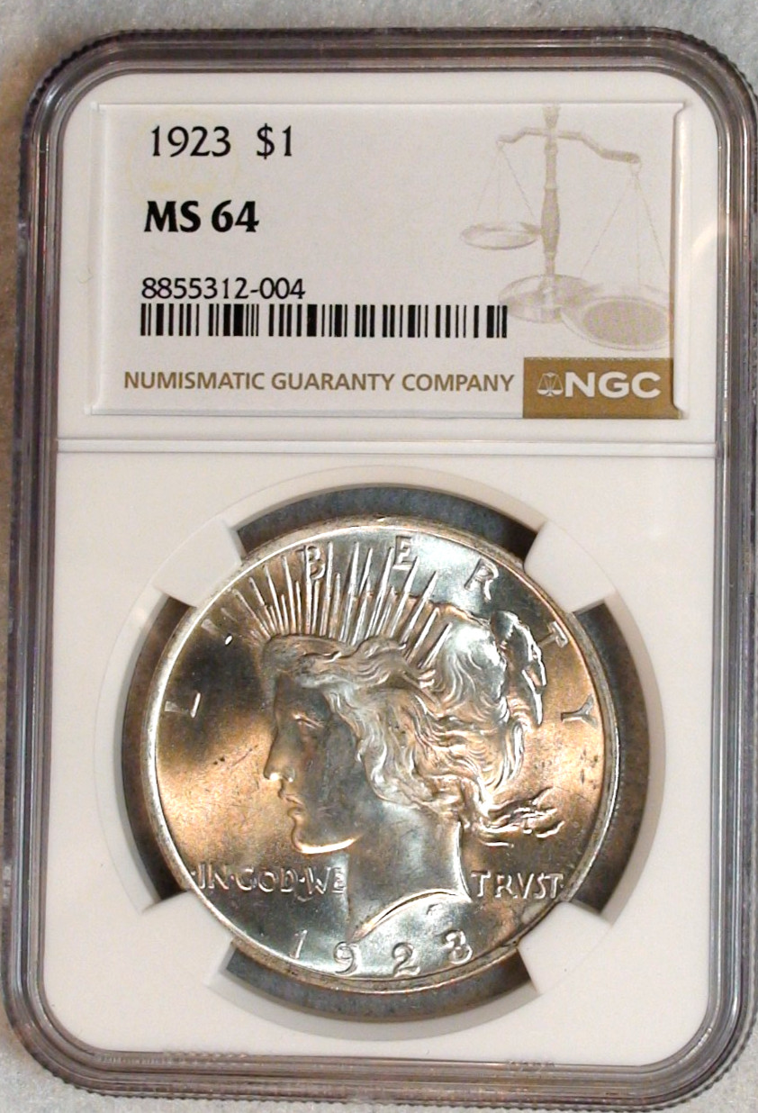 1923 P Peace Dollar NGC MS64 NEAR GEM UNCIRCULATED $1 Coin BUY IT NOW!