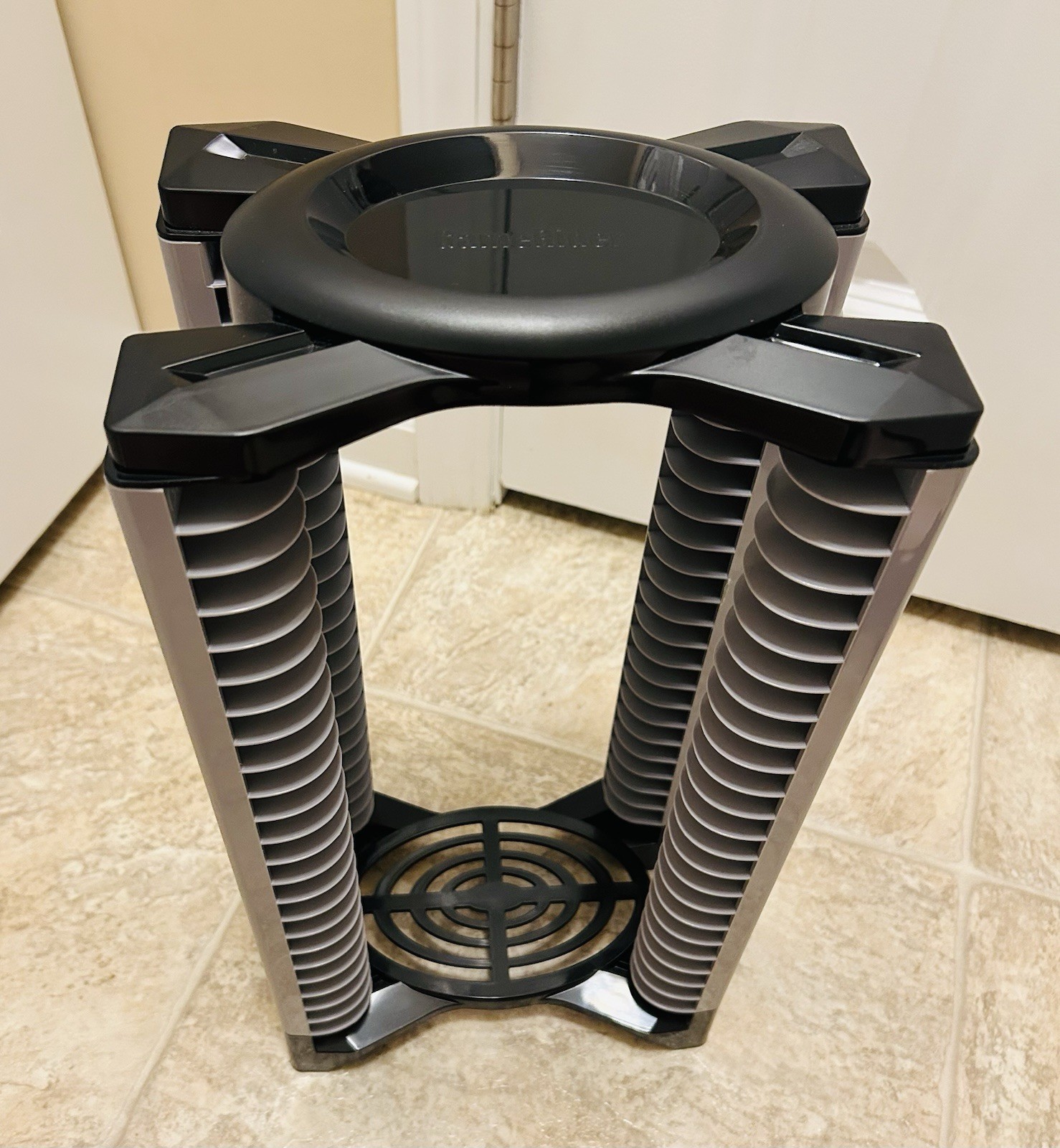 Vintage Game Rider Black And Grey 23 Game/DVD Storage Tower Organizer 18"x9"x6"