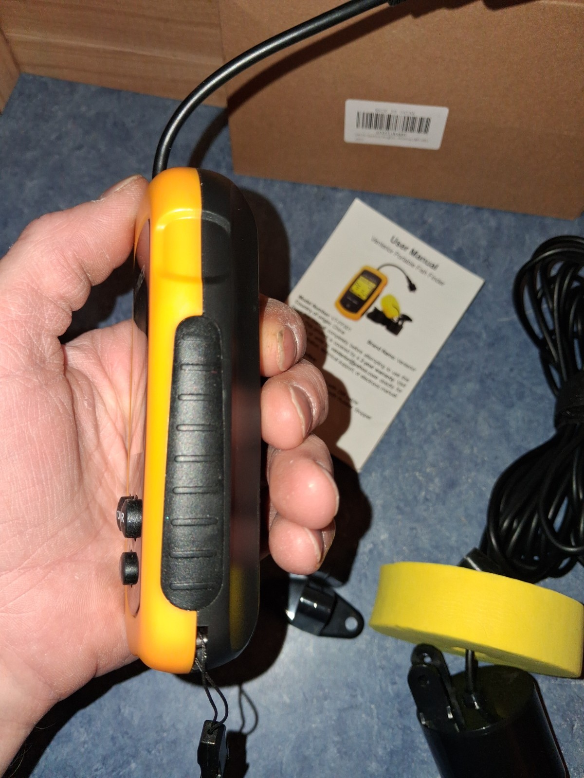 Venterior Portable Fish Finder-Handheld Sonar-LCD Display-Castable Transducer