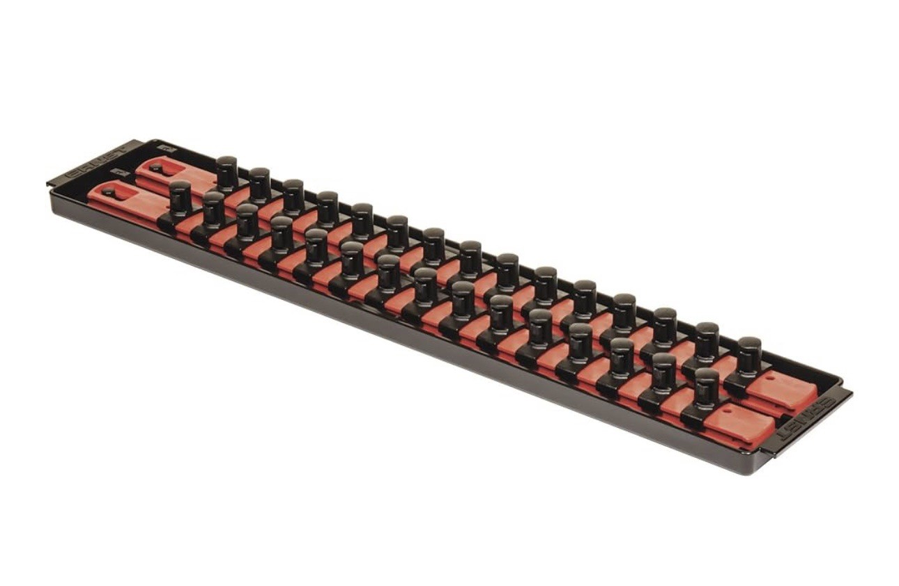 Ernst Manufacturing Socket Boss 2-Rail 1/2-Inch-Drive Socket Organizer, 19-Inch,