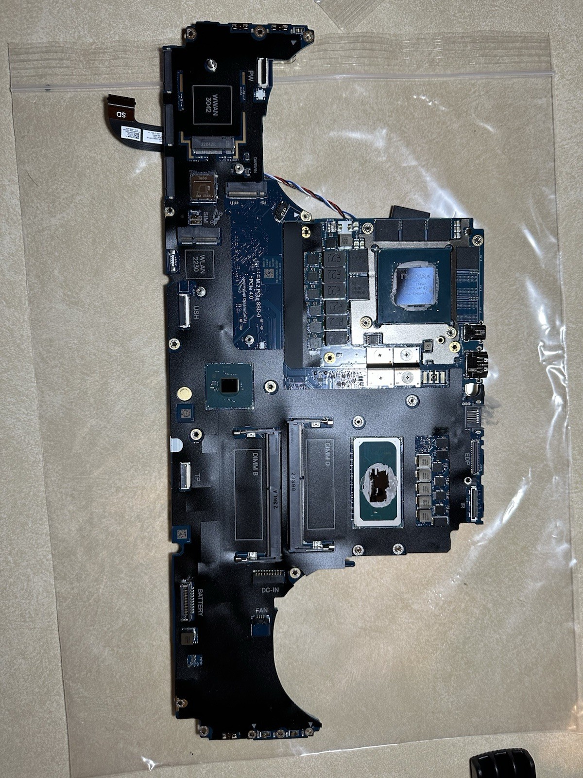 Dell Precision 7760 Motherboard i7-11850H CPU 2.50GH W/  Nvidia RTX A3000 TESTED