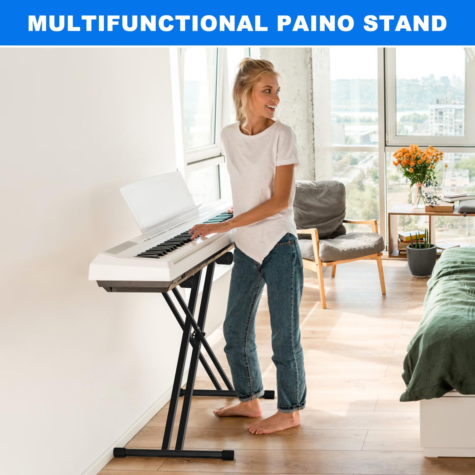 Height Adjustable Keyboard Stand With Quick Release Mechanism - Double X Foldabl