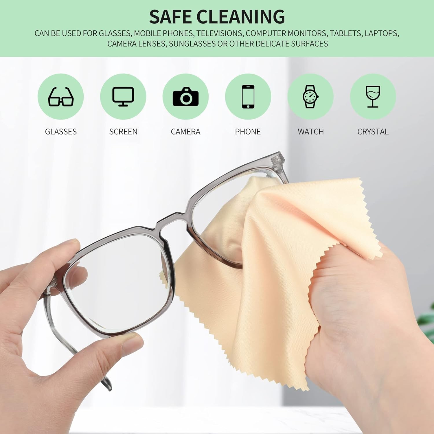 18 Pack Multicolor Microfiber Cleaning Cloths, 7" x 6" - Perfect for All Devices