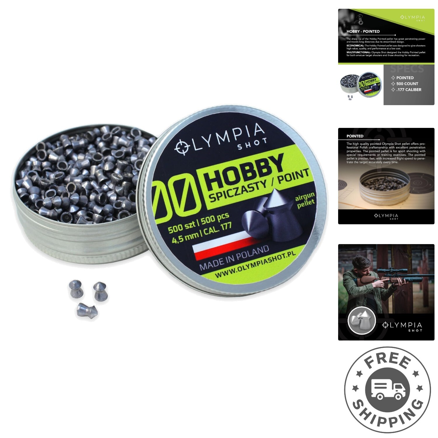 Air Gun Pellets | .177 Caliber, .22 Caliber, .25 Caliber | Domed, Pointed, Fl...