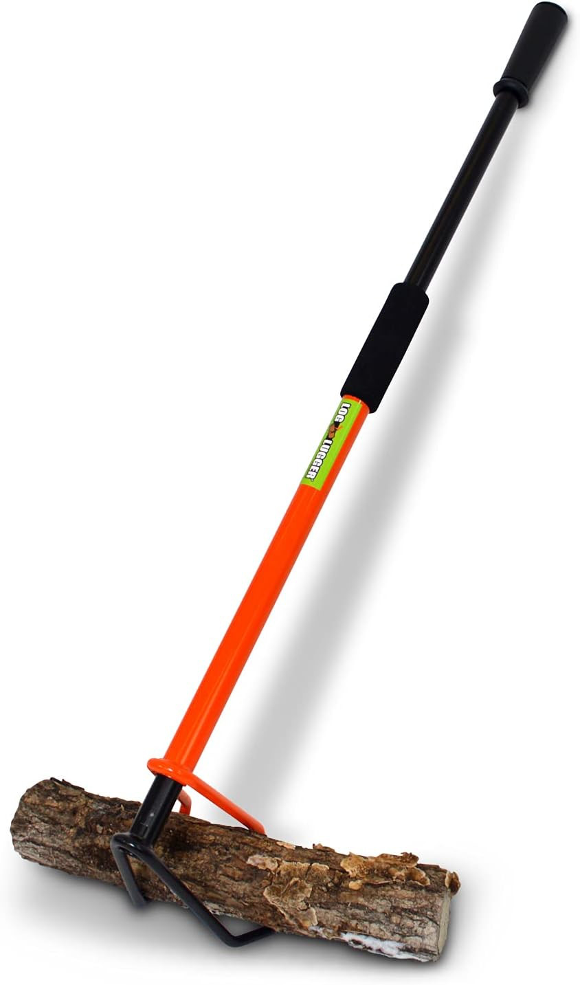 32" Log Lugger Campfire Tool - Heavy Duty Metal Fire Tongs, Made in USA