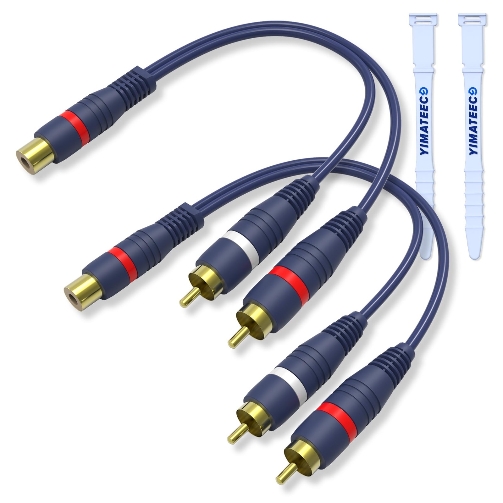 YIMATEECO RCA Splitter 1 Female to 2 1 2 Male, Y Cable Blue