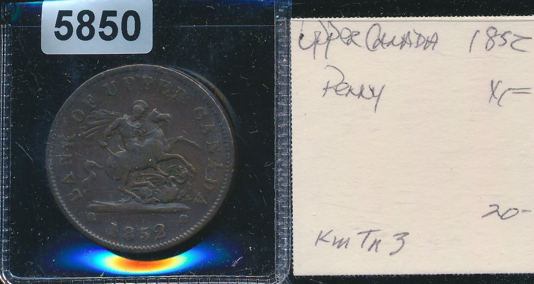 UPPER - CANADA - 1 PENNY -1852 - #5850