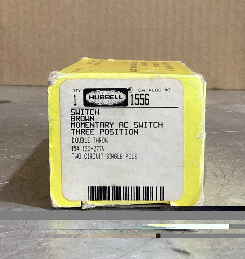 Hubbell 1556 Switch Brown Momentary AC Switch Three Position