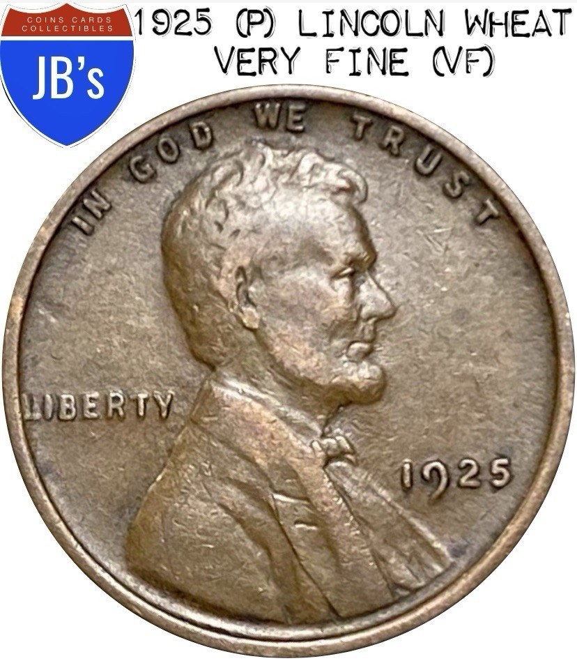 1925 (P) Lincoln Wheat Cent Penny 1c - VERY FINE (VF)