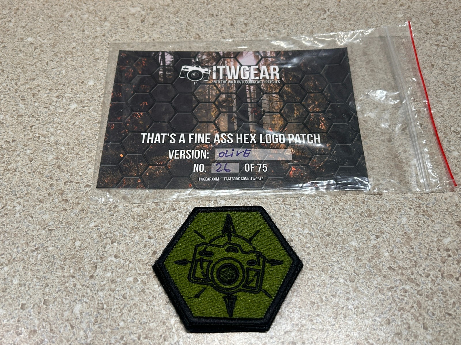 ITW GEAR In To The Wild Camera Hexagon Hex Logo Patch Hook and Loop