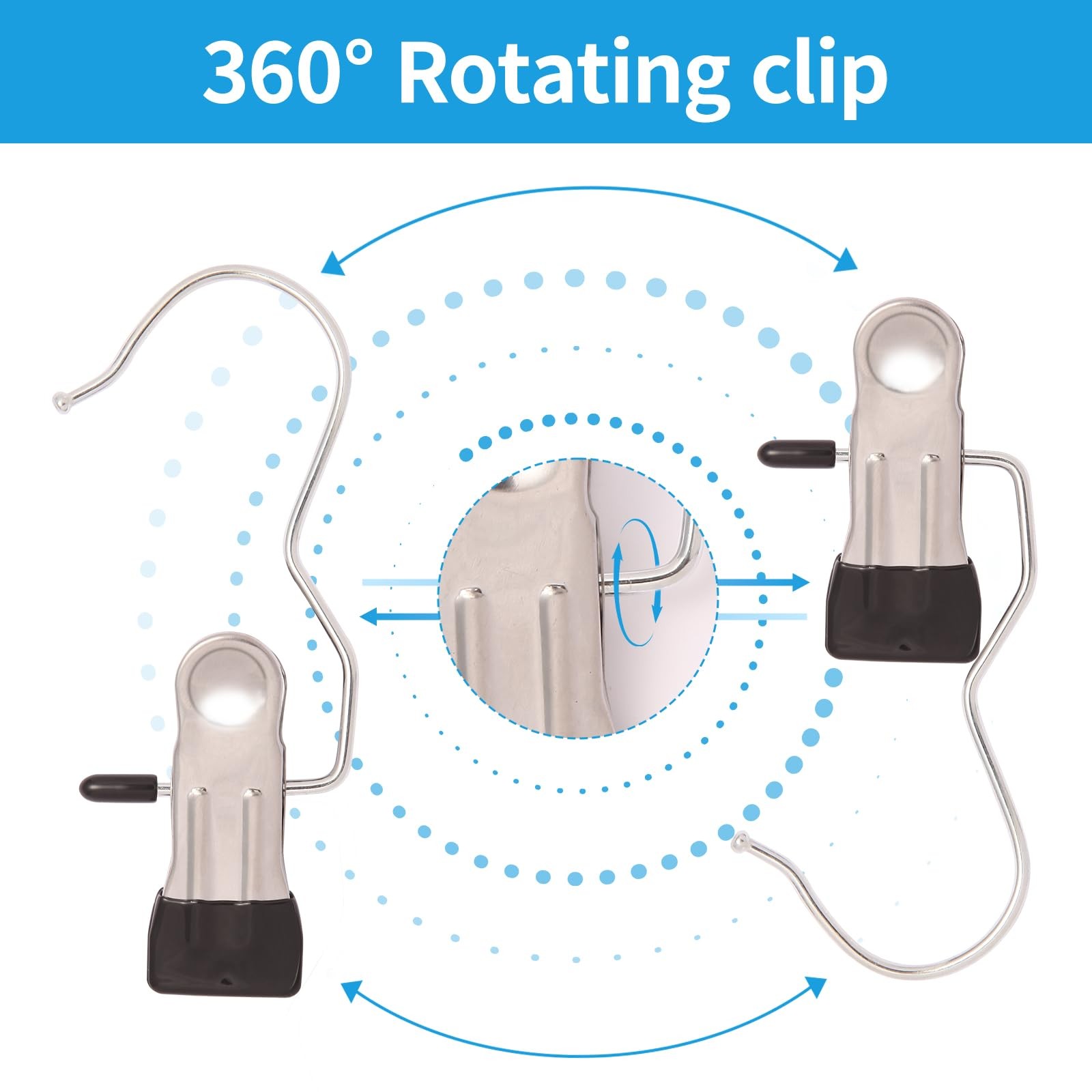 30 Pack Heavy Hanger Clips for Closet, Laundry Hooks Hanging Black