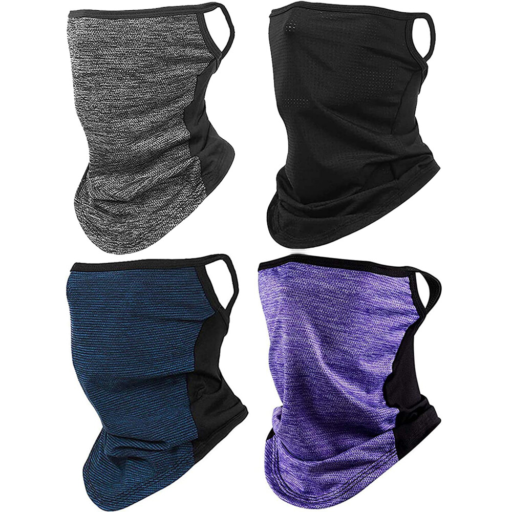 Face Mask Neck Gaiters with Ear Hanging,Cooling Balaclava Bandanas for Men Women
