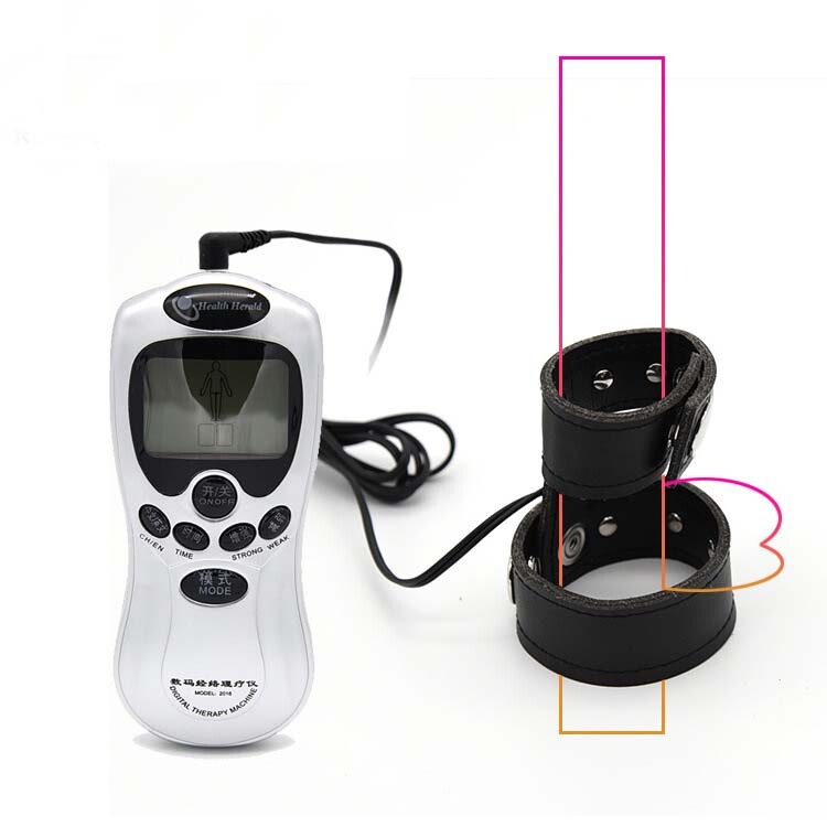 E-Stim Electric Pulse Host Shocking Male Ring Device Therapy Stretcher Enhance