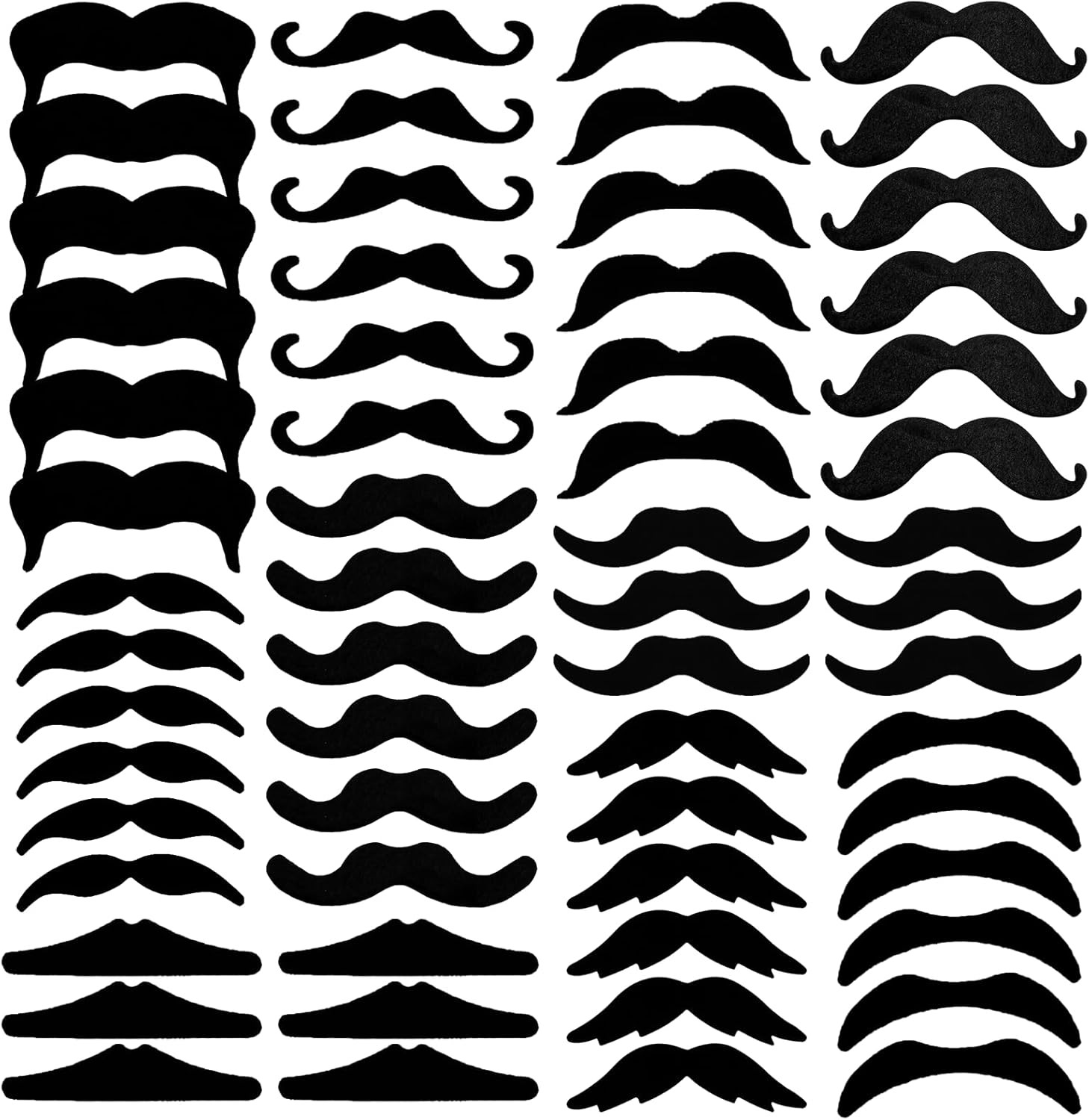 Self-Adhesive Fake Mustaches & Hairy Beard Costume Facial Hair for Parties