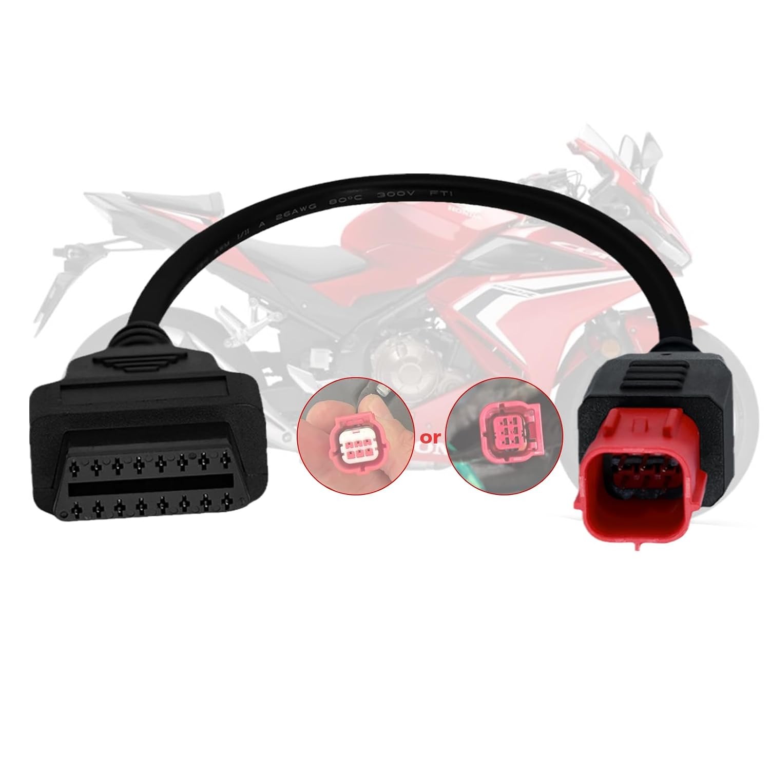 Pin OBD2 Adapter Cable for Guzzi Kawasaki Suzuki Yamaha Piaggio Vespa Honda
