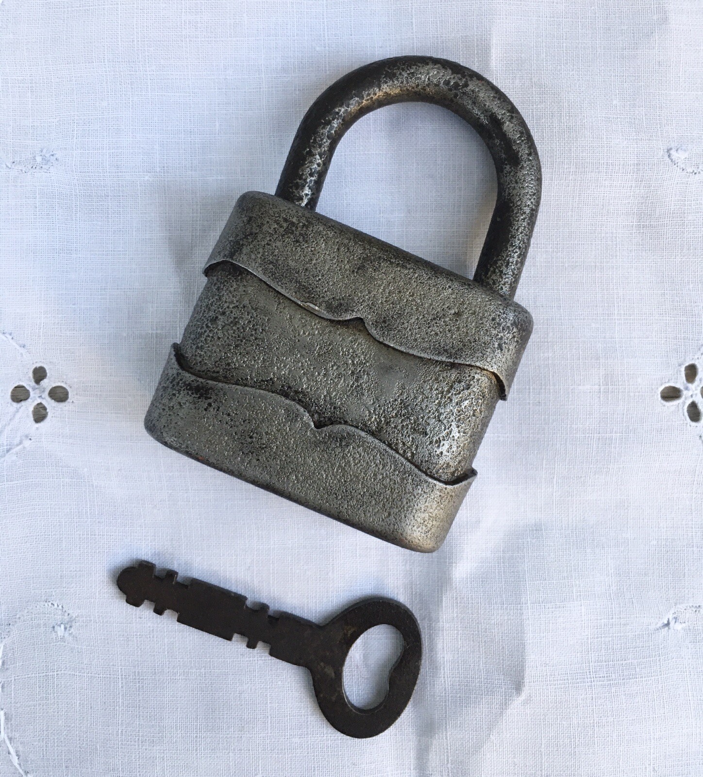 Vintage Classic WEST GERMANY STEEL PADLOCK With Key Works NICE!