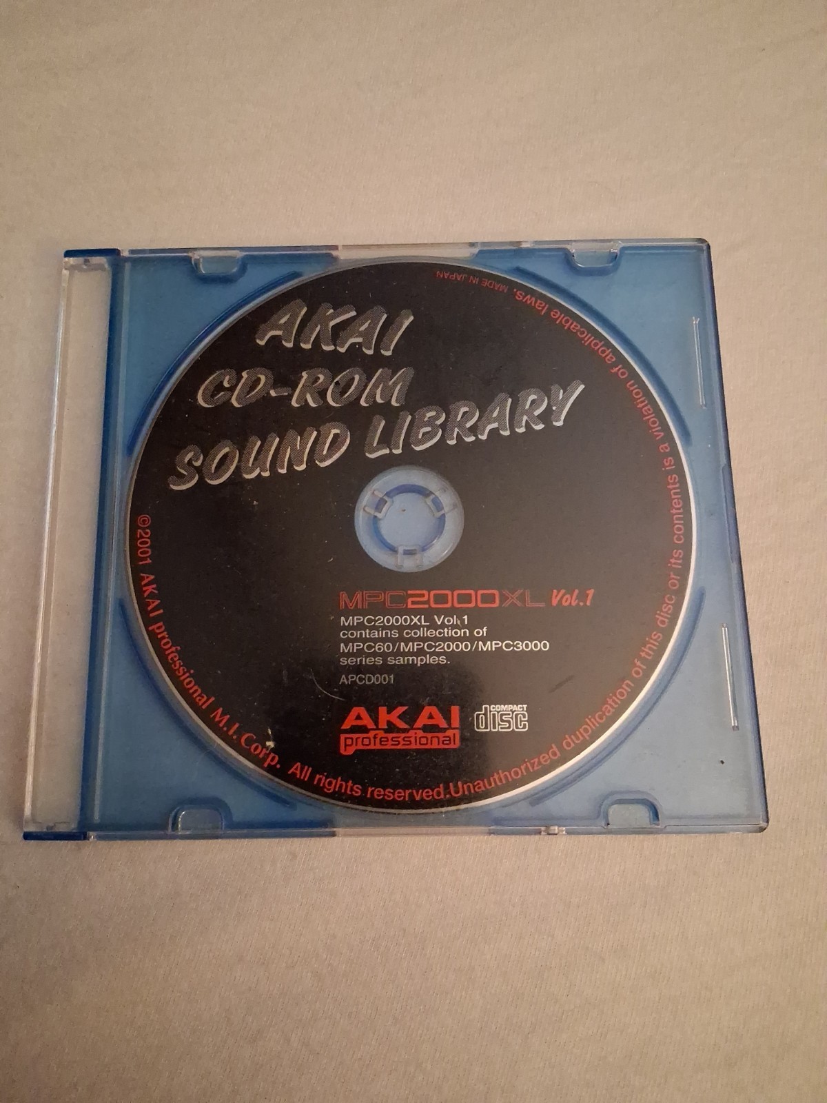 Akai CD-ROM Sound Library MPC2000XL Vol.1 Sample Sound Library Sampling CD