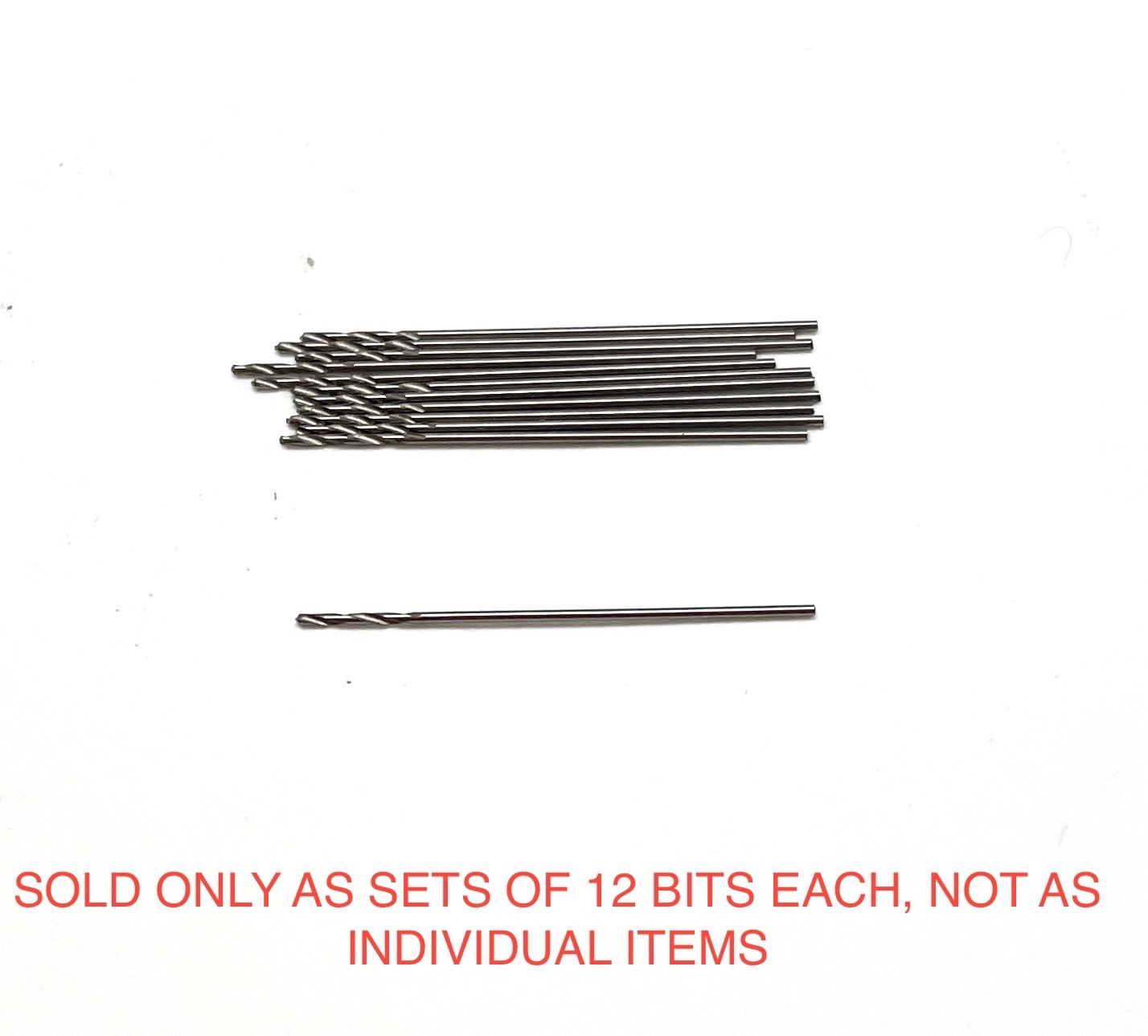 No. 77 Carbon Steel High Speed Twist Drill Bits Sets of 12 pcs. European-Made