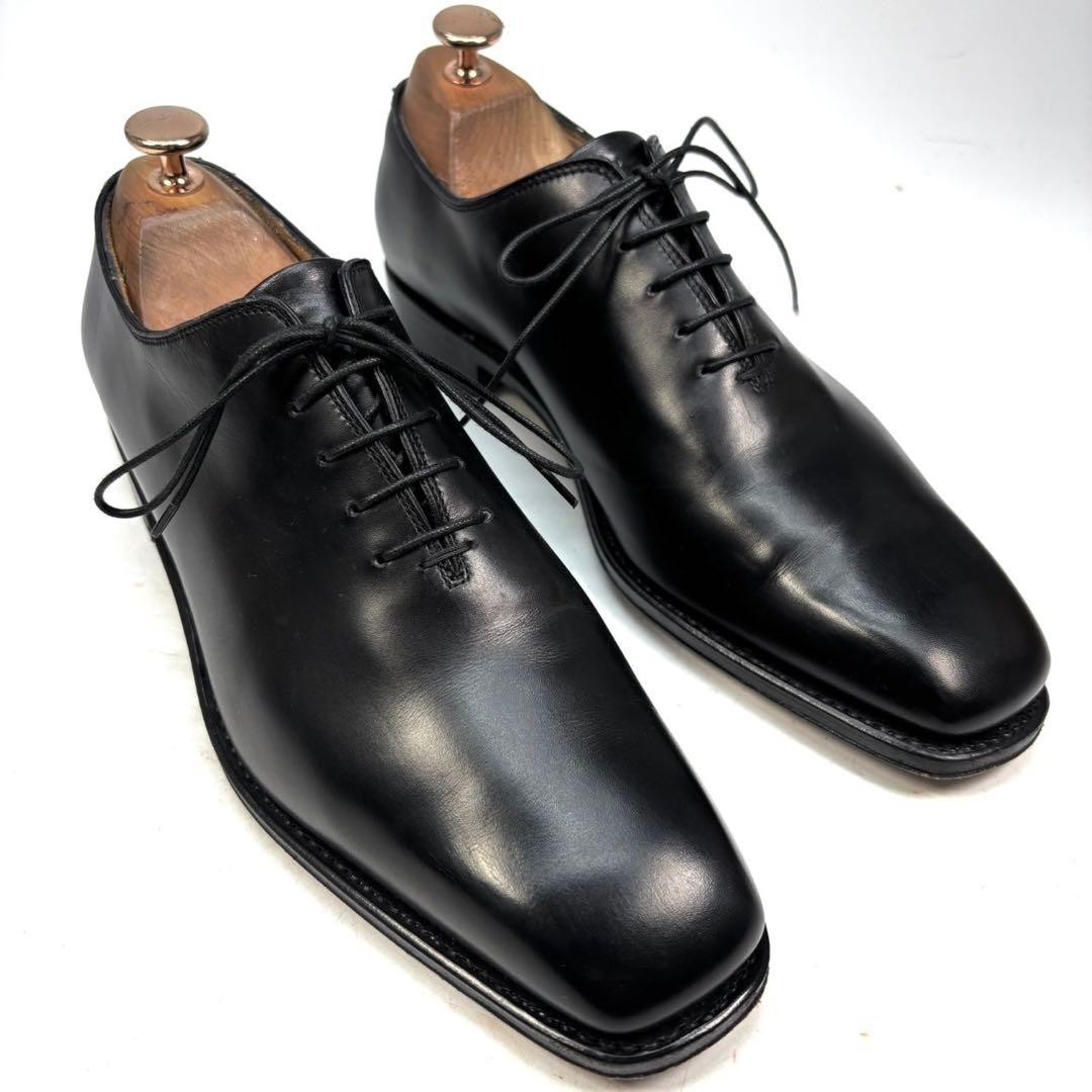 Ferragamo Dress Shoes Men 7.5US Finest Line Tramezza Leather Whole Cut Limited E
