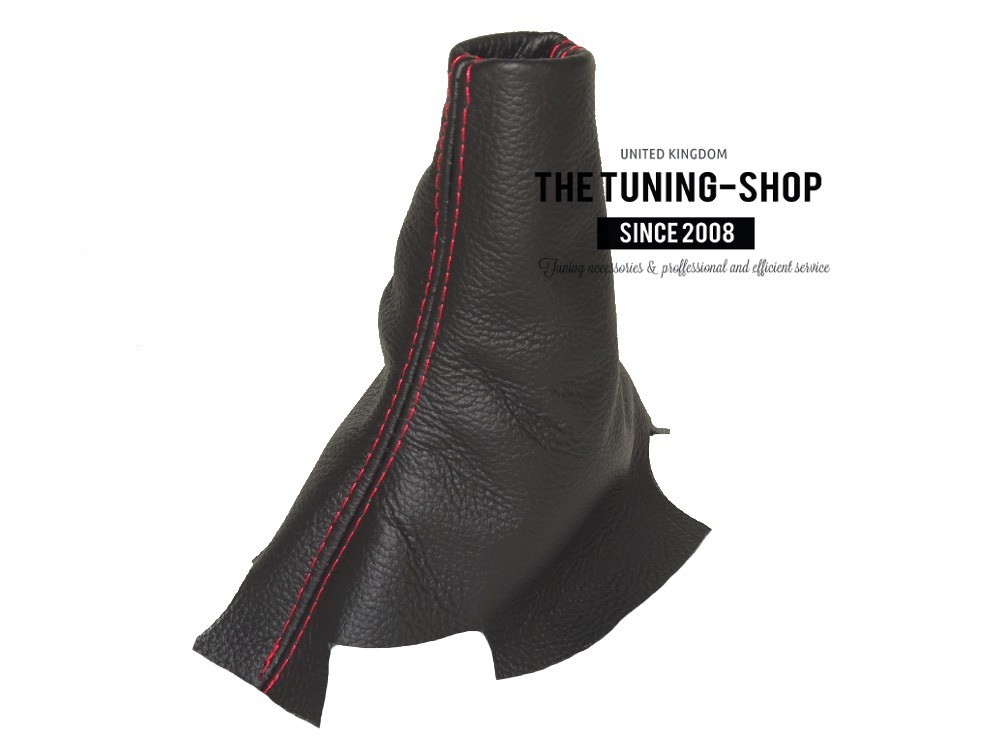 For Honda Acura Civic Sedan Coupe 2012-15 Shift Boot Black Leather Red Stitching